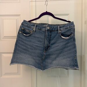 Good American Blue Denim Mini Skirt